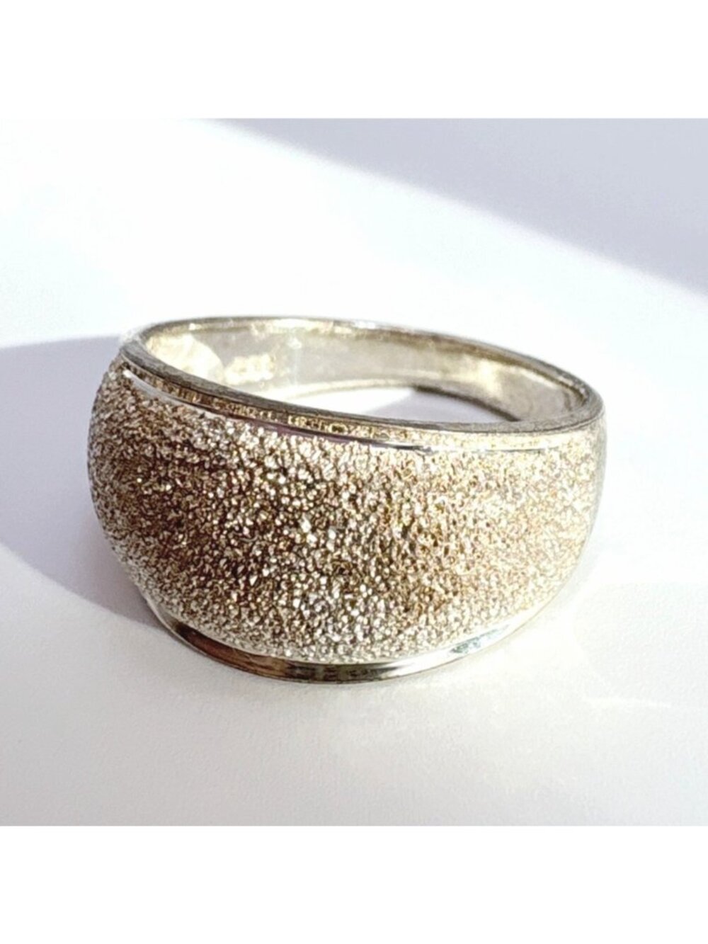 Diamond Cut Finish Textured Band VTG Sterling Silver 925 Ring Size 8.25